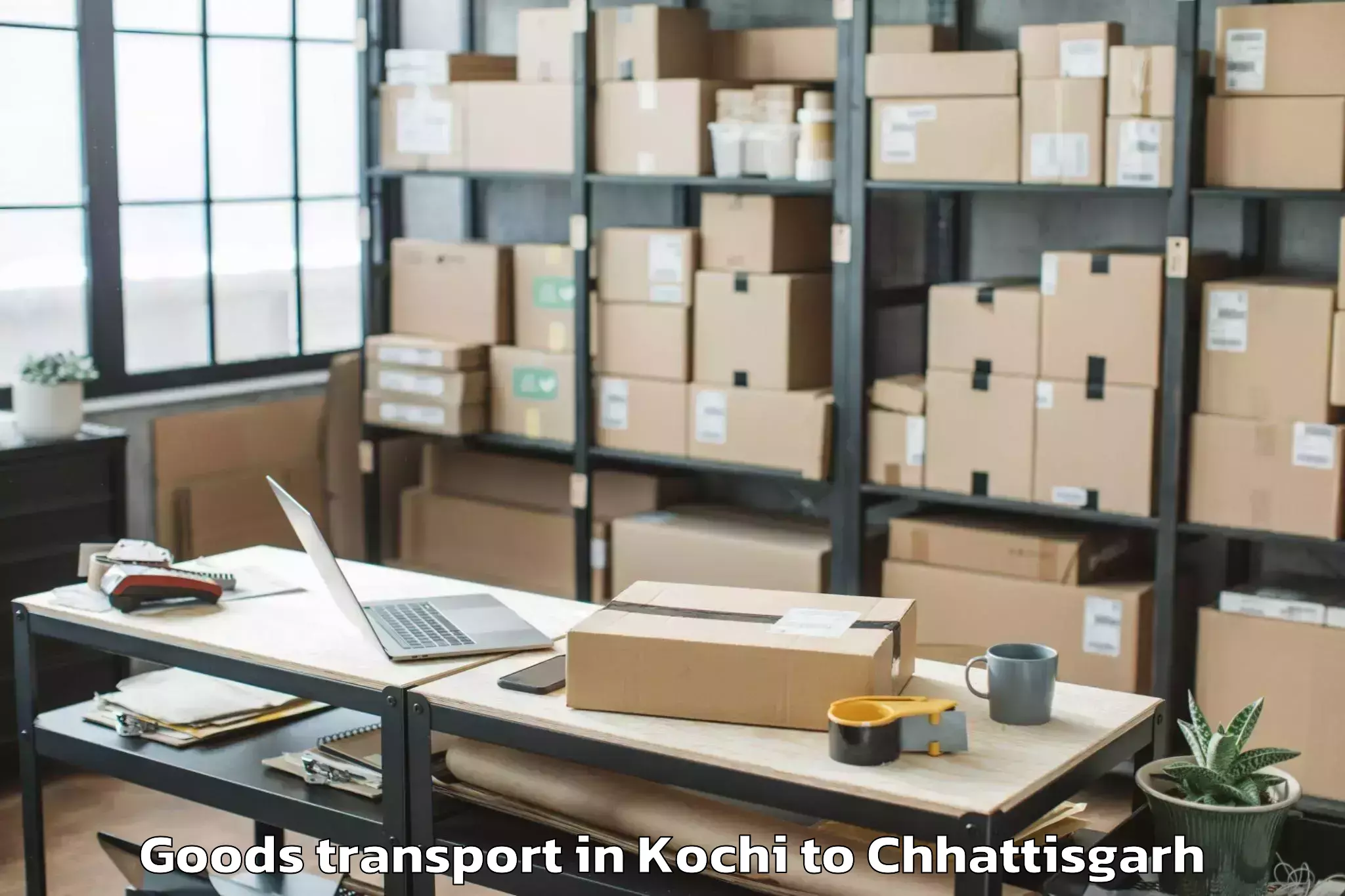 Affordable Kochi to Korba Goods Transport